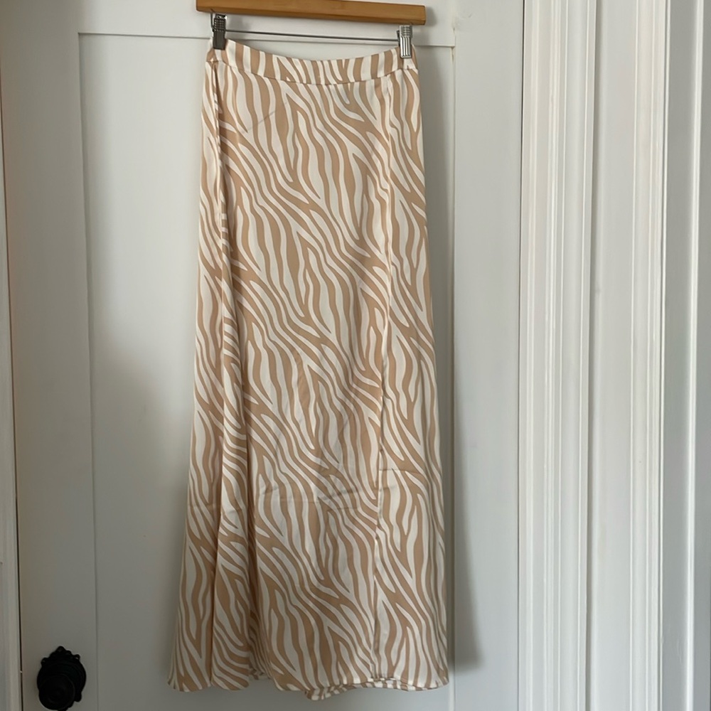 Sincerely Jules Zebra Print Satin Maxi Skirt